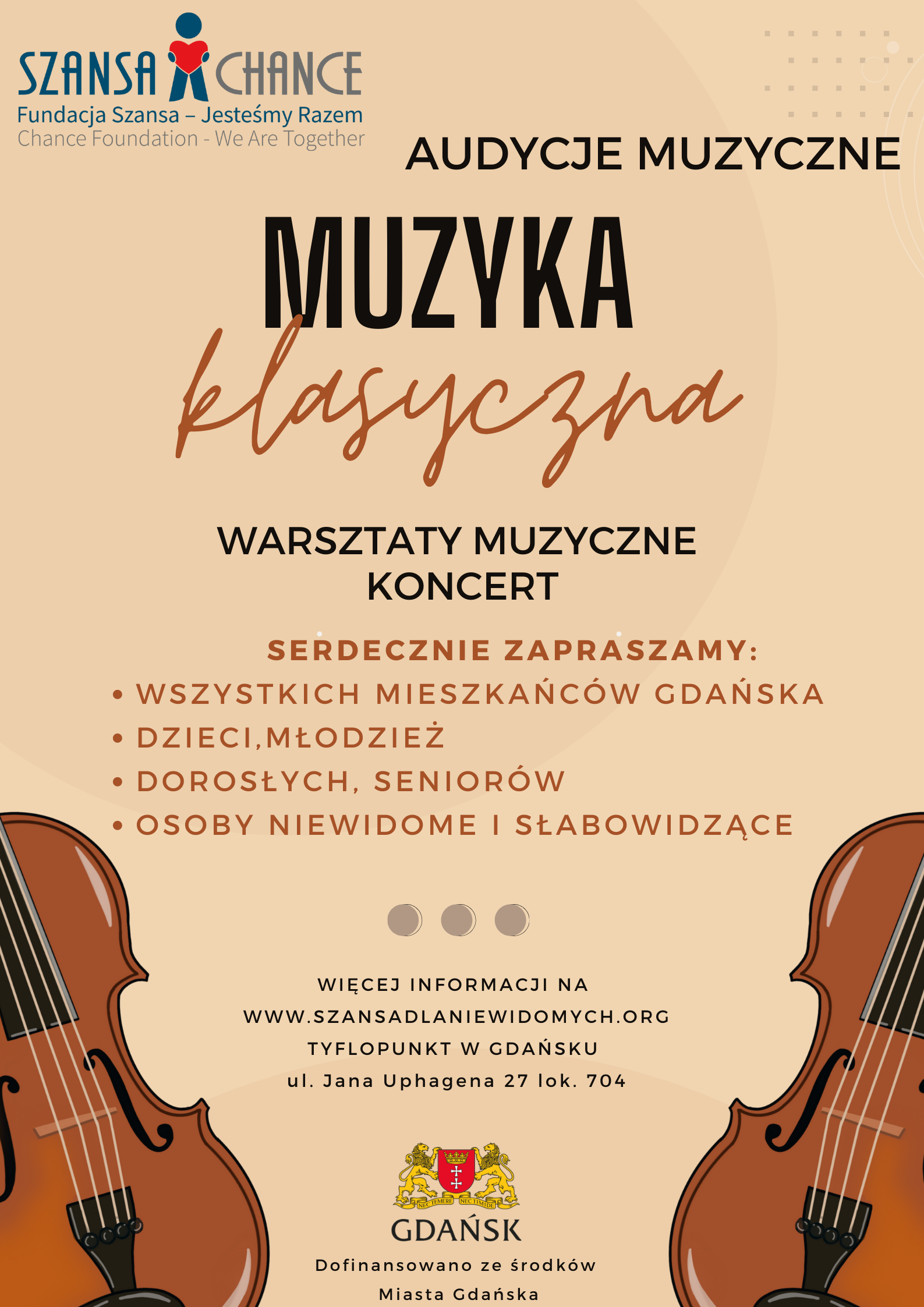 Plakat promujący projekt "Audycje muzyczne"