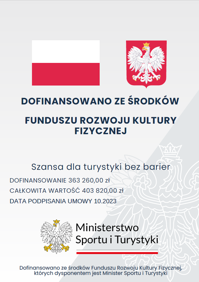 Plakat informujący o dofinansowaniu projektu ze środków zewnętrznych